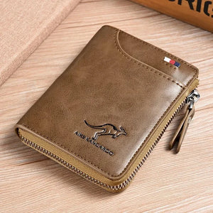 🔥 BIG SALE🔥🔥Men Wallet Zipper Genuine Leather Purse ( RFID PROTECTED )