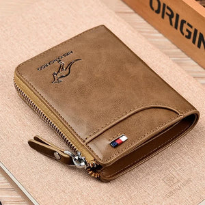 🔥 BIG SALE🔥🔥Men Wallet Zipper Genuine Leather Purse ( RFID PROTECTED )