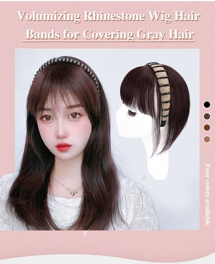 Volumizing Rhinestone Wig Hair Bands for Covering Gray Hair