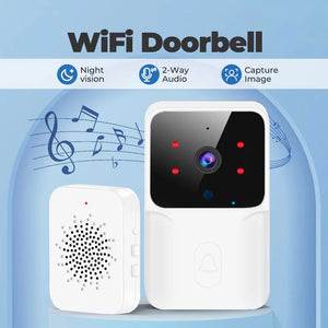 Wireless door bell with video Sound detector and two -way movement