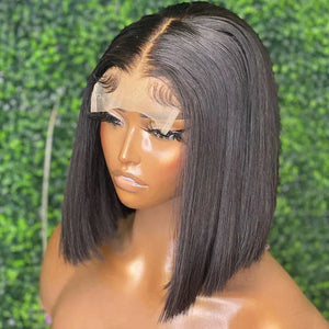 4x4 Lace Closure Straight Bob Wig Human Hair 200% Density