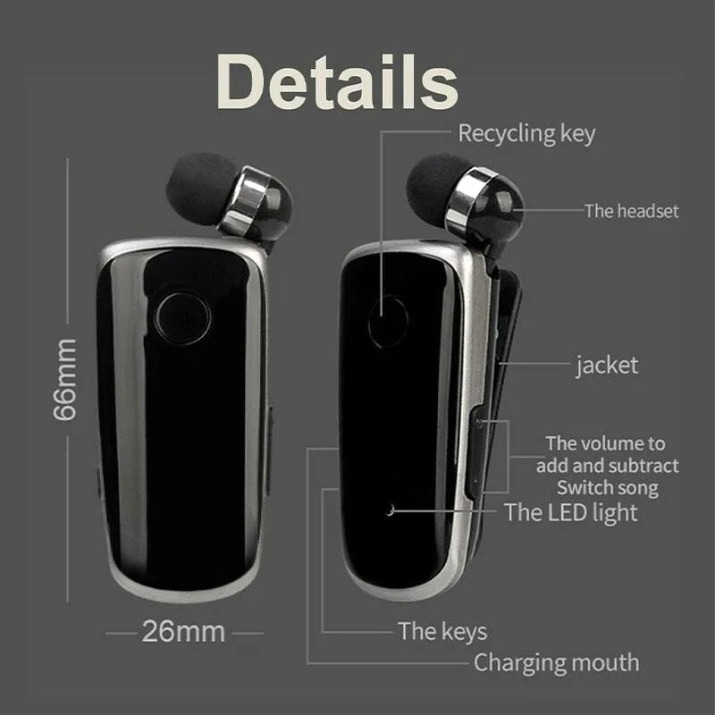 Collar-clip Bluetooth Headset