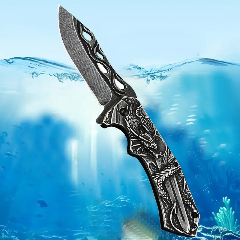 Dragon/Crusader N680 Steel Folding Knife, the perfect companion for camping and outdoor adventures