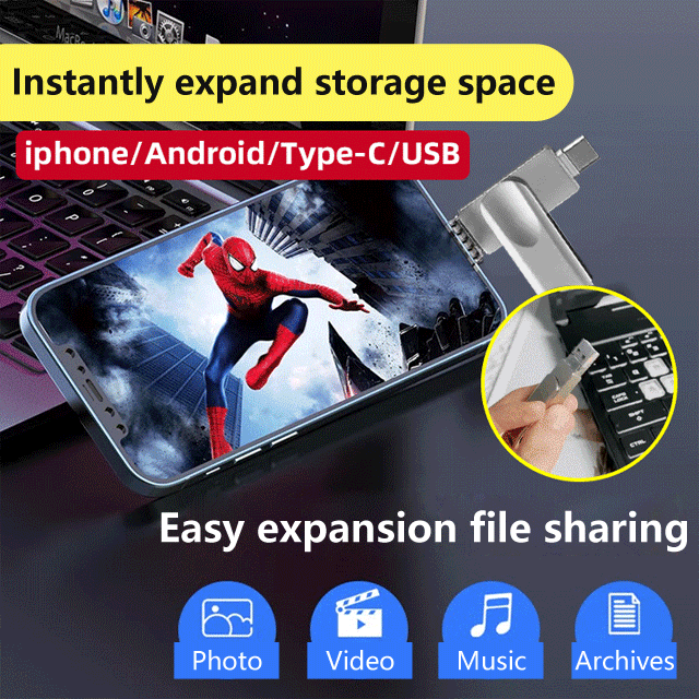 [Multifunctional]Large-capacity four-in-one mobile phone expansion flash drive