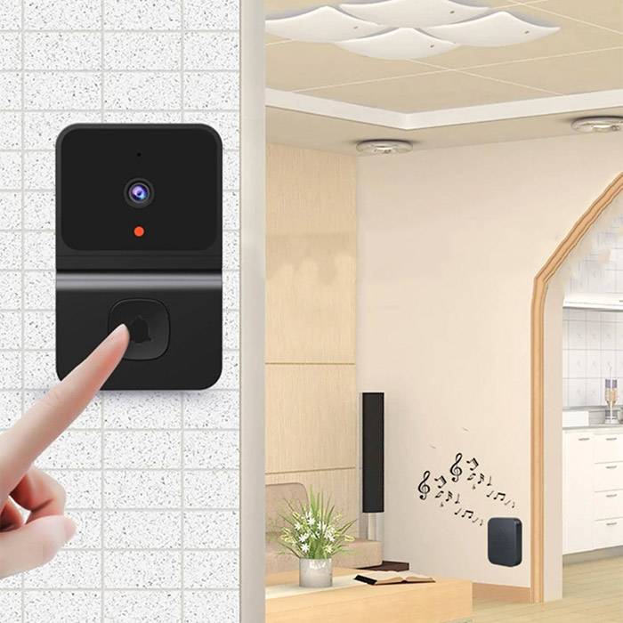 Wireless door bell with video Sound detector and two -way movement