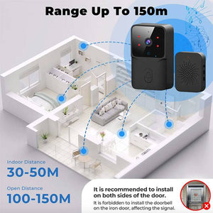 Wireless door bell with video Sound detector and two -way movement