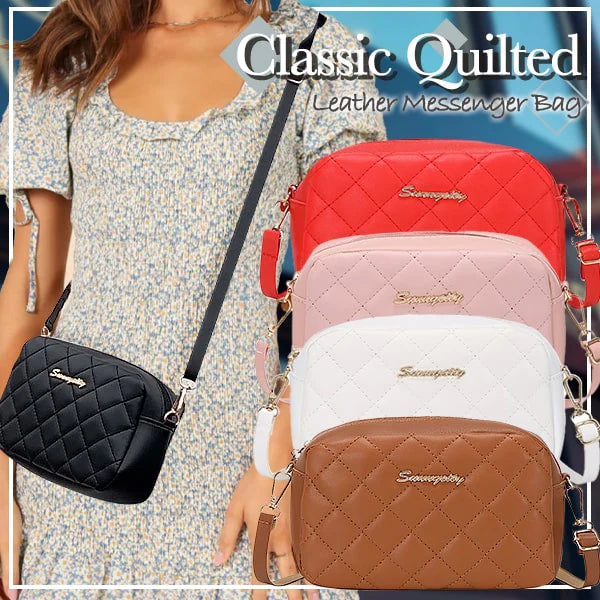 Trendy Leather Quilted Messenger Bag