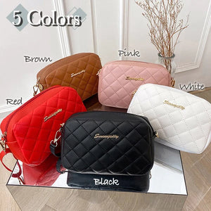 Trendy Leather Quilted Messenger Bag