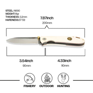 🔪Internal Lock Tactical Pocket Knife White - T20-N690B