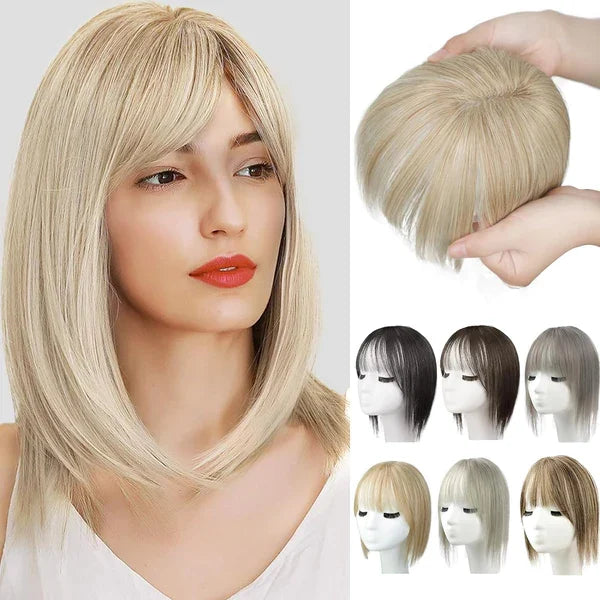 Natural Hair Toppers With Bangs For Women Adding Hair Volume Topper
