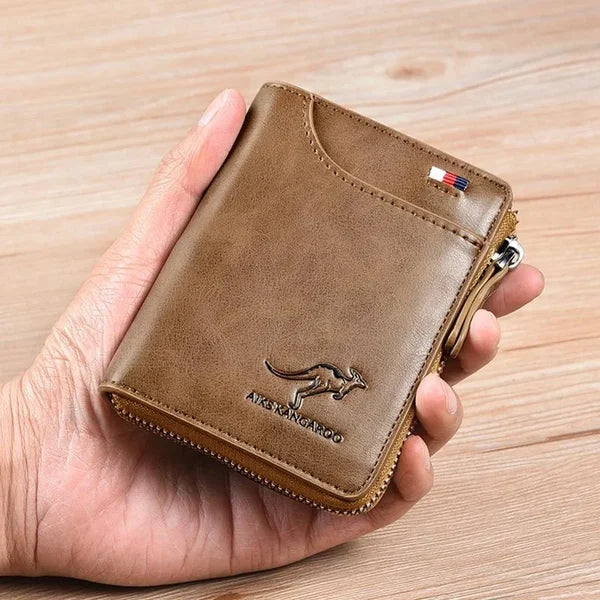 🔥 BIG SALE🔥🔥Men Wallet Zipper Genuine Leather Purse ( RFID PROTECTED )