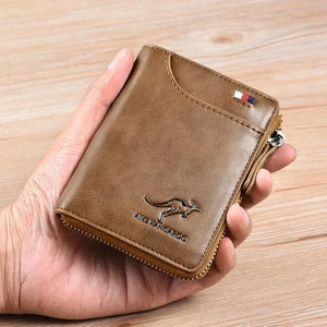 🔥 BIG SALE🔥🔥Men Wallet Zipper Genuine Leather Purse ( RFID PROTECTED )