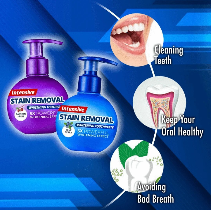 Intensive Stain Removal Whitening Toothpaste【🚚CASH ON DELIVERY + LOCAL STOCK (EXPRESS 3 DAY DELIVERY)】 TO2