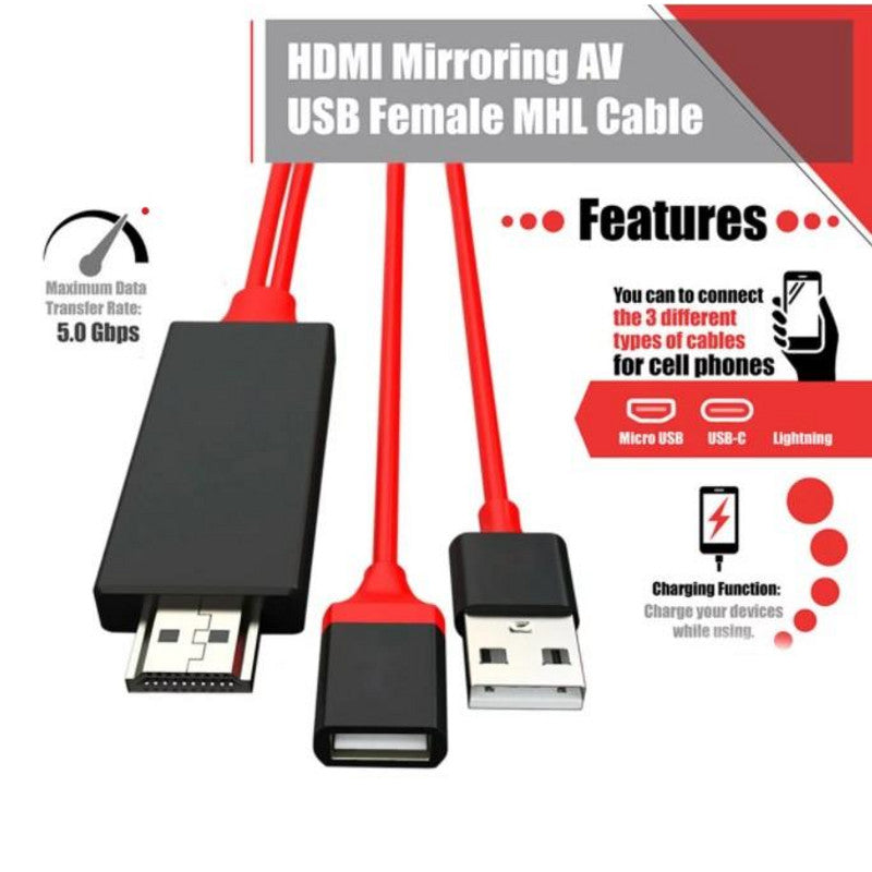 USB3.1 type c+USB high-definition cable mobile phone with screen line HDMI TV cable type-c to hdmi cable