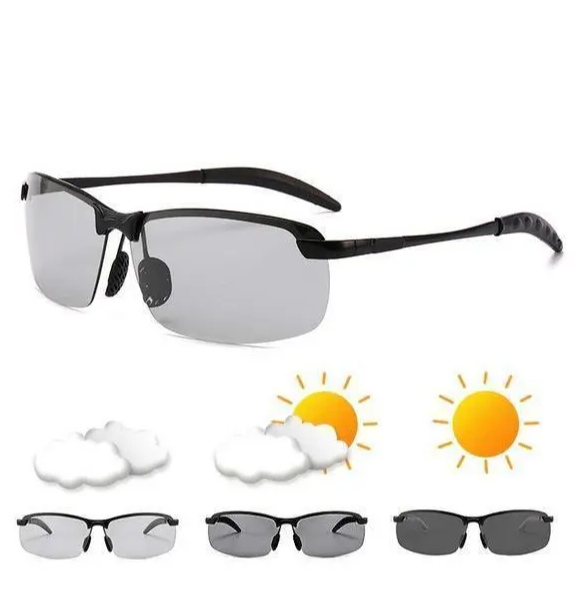 2022 New Fashion Men's Photochromic Sunglasses with Polarized Lens