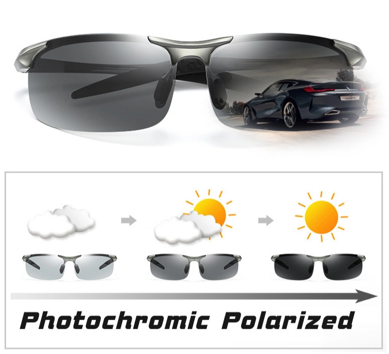 2022 New Fashion Men's Photochromic Sunglasses with Polarized Lens