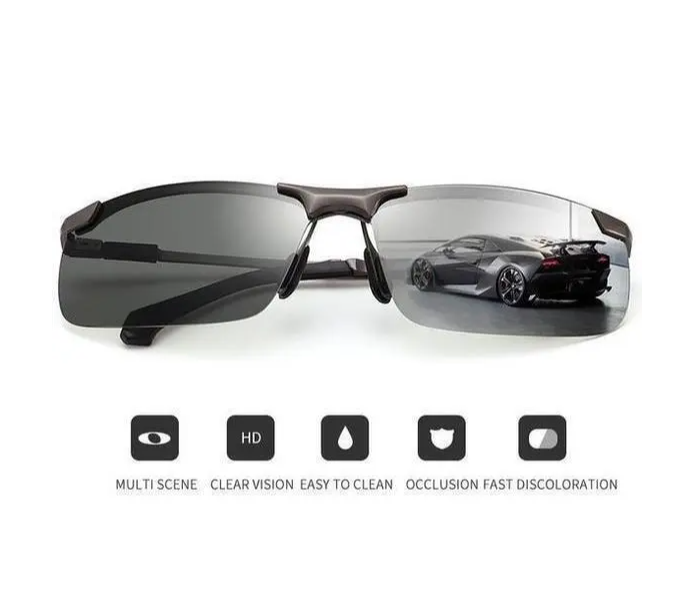 2022 New Fashion Men's Photochromic Sunglasses with Polarized Lens