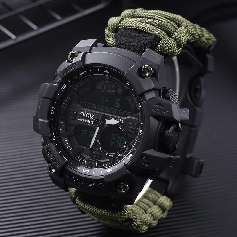 Survival LED Military Waterproof Watch With Multi Functions